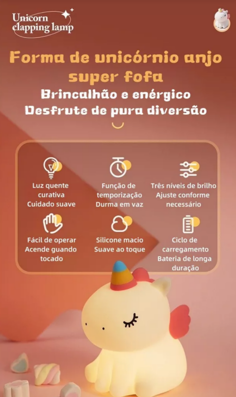 Luminária Unicórnio para Quarto Infantil