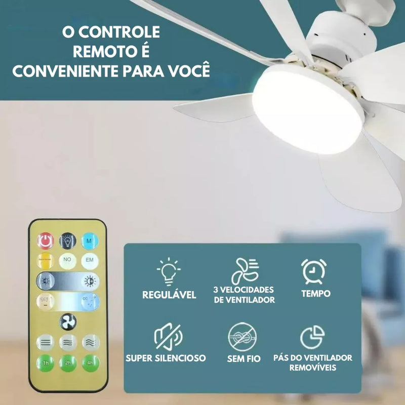 Ventilador de Teto com Função de Escurecimento Remoto Bivolt